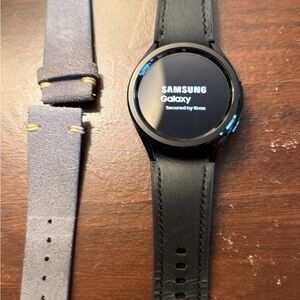Samsung Black Galaxy 6 classic Smartwatch with suede and black strap 43mm